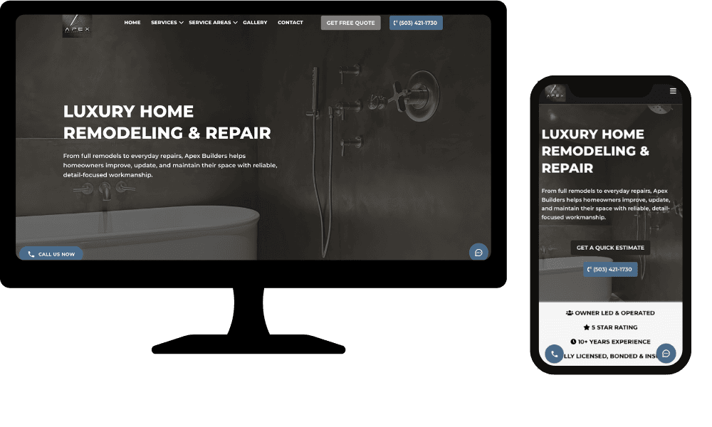 Apex Builders website mockup